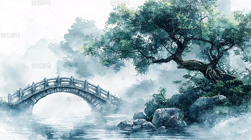 水墨树木画图片大全-水墨树木画背景图片-我图网
