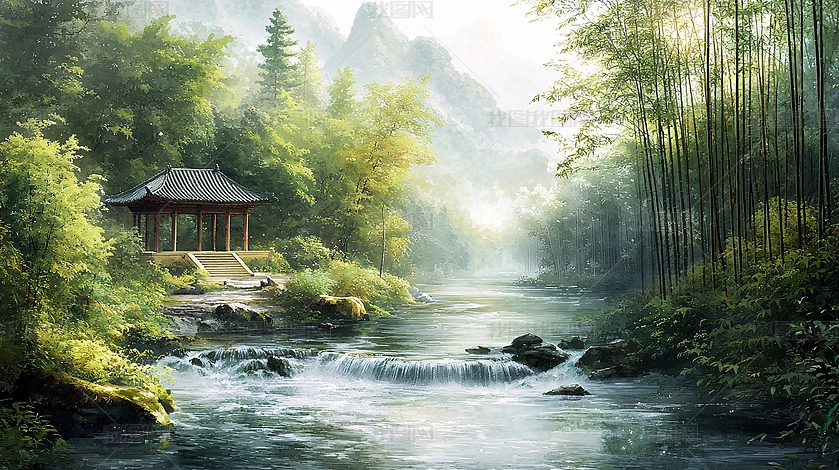 风景水绿色图片大全-风景水绿色背景图片-我图网