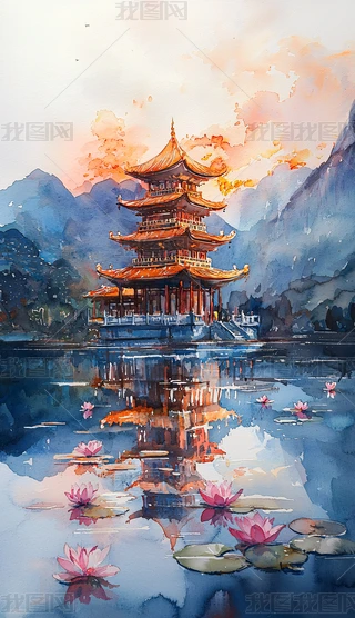 中国风黑白水墨古风山水画背景素材下载-编号32432769-{$className}-我图网