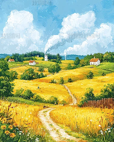 风光油画图片大全-风光油画背景图片-我图网