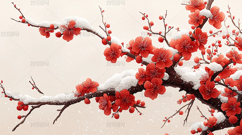 中国风国画工笔水墨梅花下载-编号33678290-{$className}-我图网