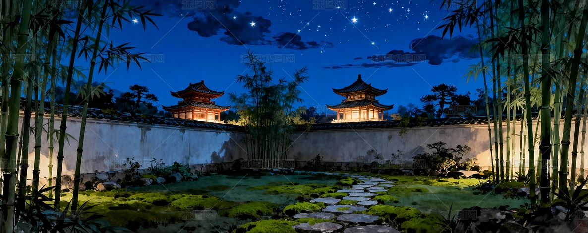 ��ʽͥԺҹ���Ž�����Ϸ���ˮīˮ�ʷ羰ͼ