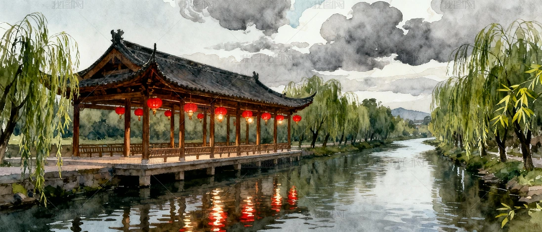 ��ʽ�Ž�������д��ӱ�ˮīˮ�ʷ羰ͼ