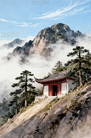 ��ʽ����ˮīˮ�ʹŴ��羰��ɽд��羰ͼ