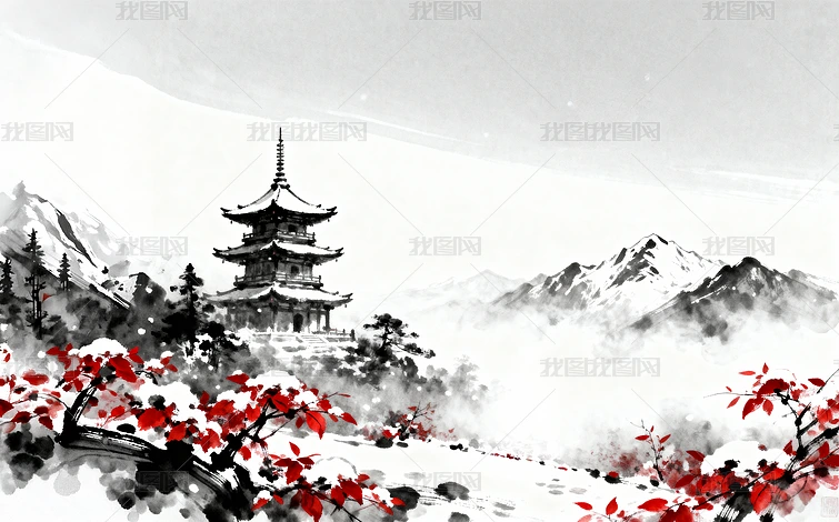 ˮīɽˮѩ��ͼ�����¶�ѩ�⾳��ʽˮī��