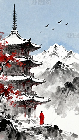 ������ѩɽ�⾳ˮīɽˮѩ��ͼ��ͳ�Ļ�