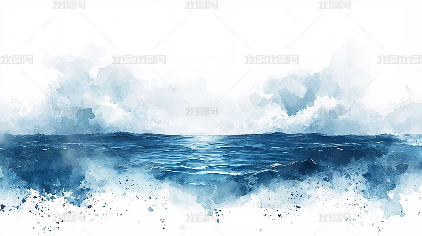 海景水彩图片大全-海景水彩背景图片-我图网