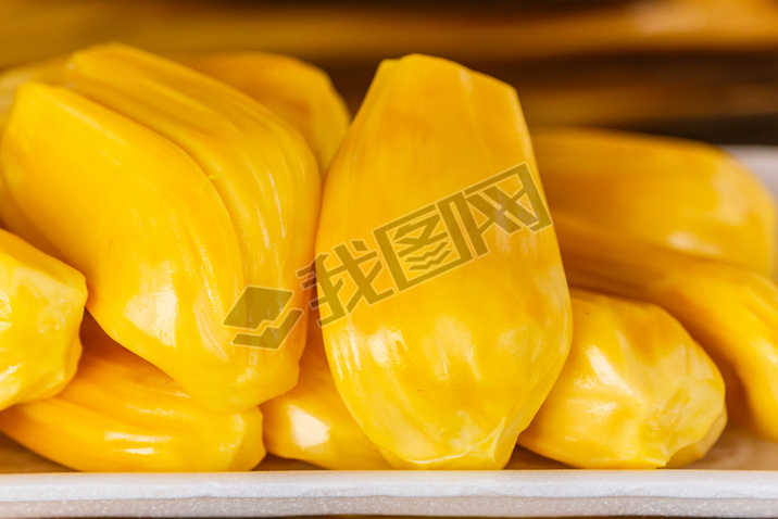 Piece of yellow jackfruit meat balls.closeup shot. (jackfruit) 