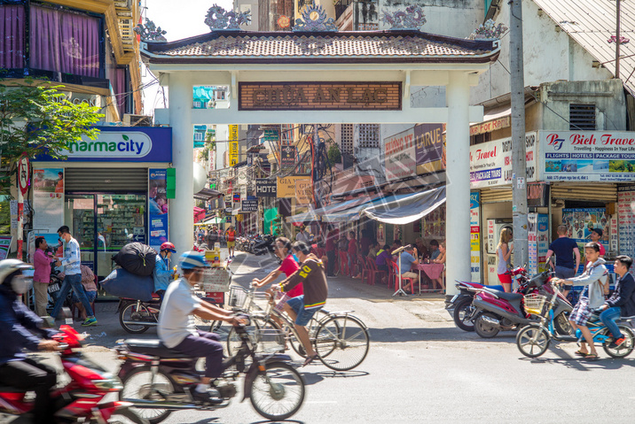 Pham Ngu Lao street in Vietnam