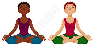 Girl in yoga lotus position.