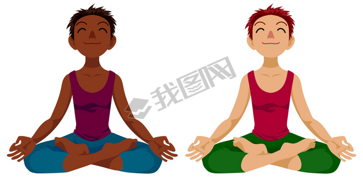 Girl in yoga lotus position. 