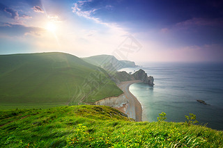 Durdle Door at the beach on the Jurassic Coast