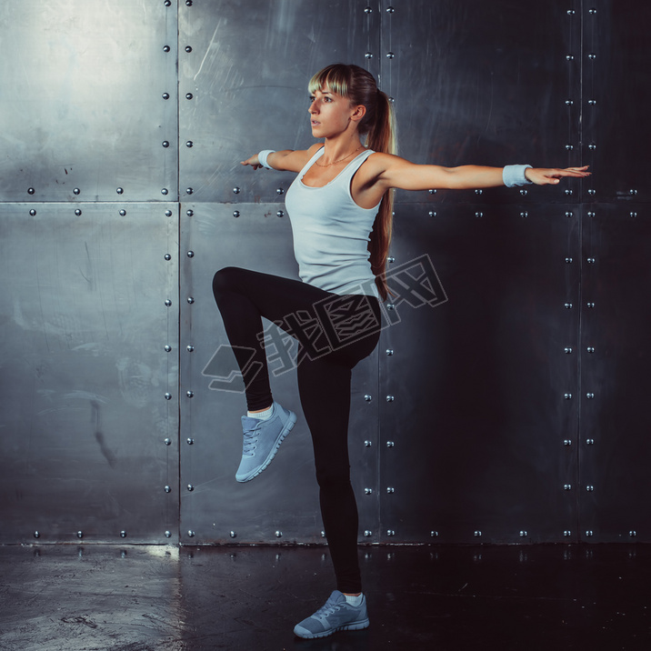 fitness, sport concept woman working out and standing in yoga pose