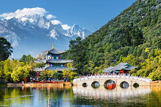 Scenic view of the Jade Dragon Snow Mountain, Lijiang, China