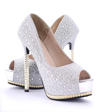 Rhinestone High Heel Stiletto Shoes.