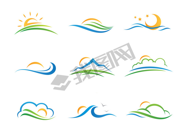 Landscape nature experience and vacation trel agency illustration logotype