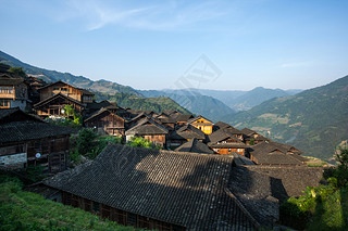 Zhuang ethnic minority village in Guangxi Province, China.