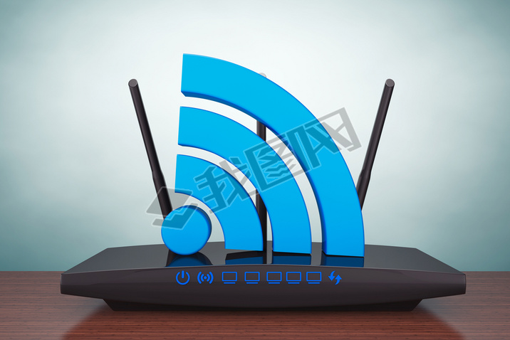 Old Style Photo. 3d Modern WiFi Router