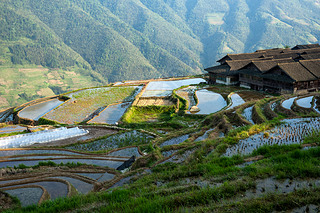 Zhuang ethnic minority village in Guangxi Province, China.