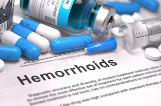 Diagnosis - Hemorrhoids. Medical Concept. 3D Render.