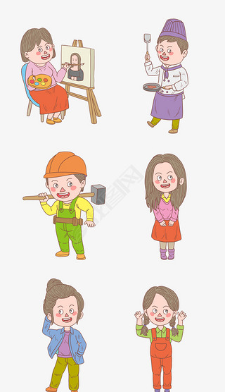 卡通女理发师简笔画专题模板-卡通女理发师简笔画图片素材下载-我图网