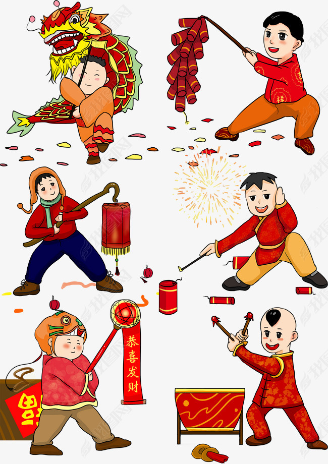 新春合集手绘插画