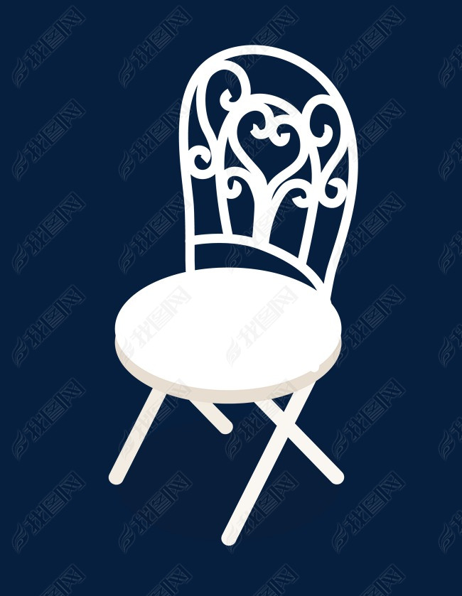 原创手绘圆形椅子插画版权可商用