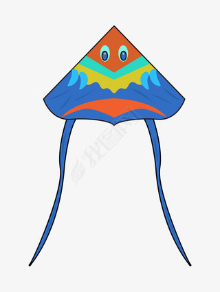 手绘小鱼风筝插画