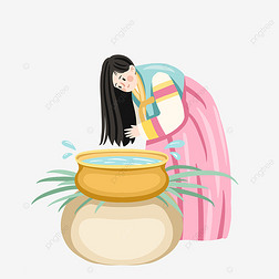 彩色韩国女性菖蒲汤洗发