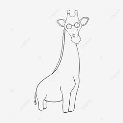 giraffe clipart black and white ۾¹