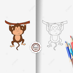 monkey clipart black and white Ϳɫڰ߸ɰС