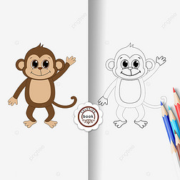monkey clipart black and white ͯ߸ɰС