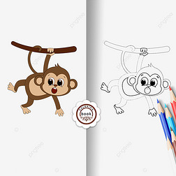 monkey clipart black and white ͯ߸ɰС