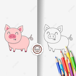 pig clipart black and white Ϳɫڰ߸ɰ