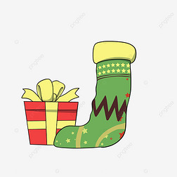 christmas socks 卡通圣诞袜子剪贴画