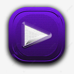 卡通紫色播放按钮元素