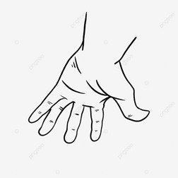 ָչhand black and white clipart