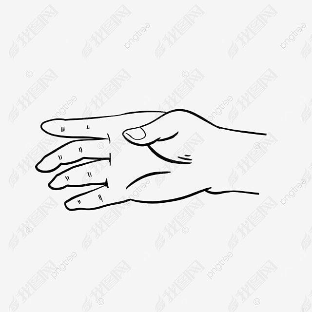 ָhand black and white clipart