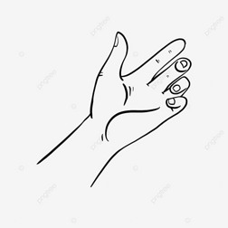 ָhand black and white clipart