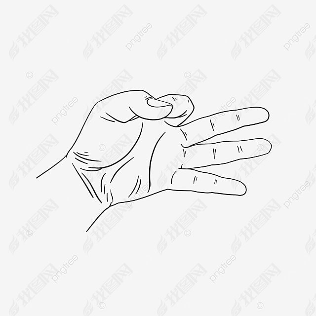 ָhand black and white clipart