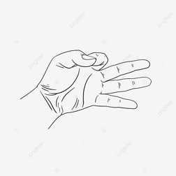 ָhand black and white clipart