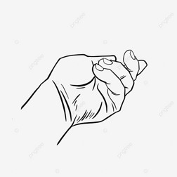 սָhand black and white clipart