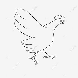 chicken clipart black and white õļ