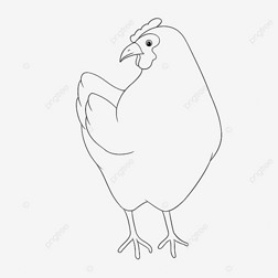 chicken clipart black and white ĸ