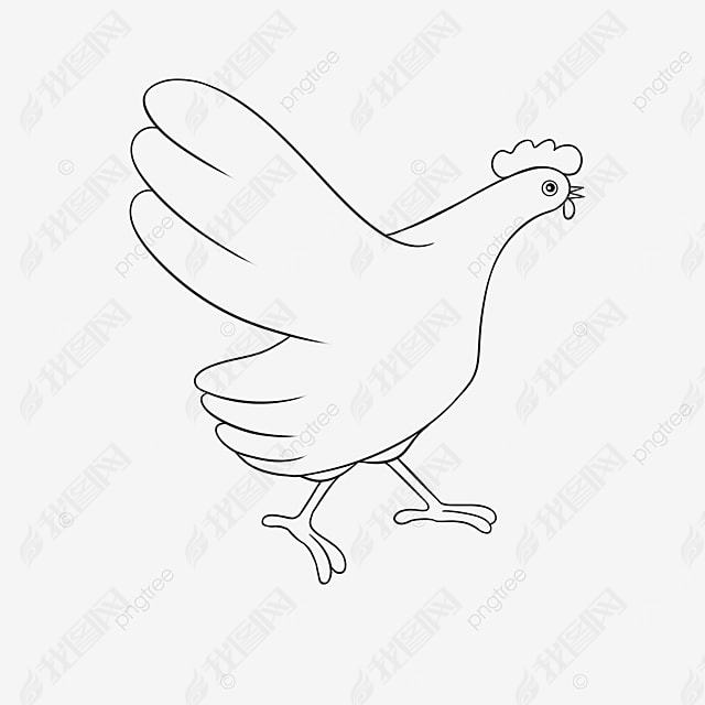 chicken clipart black and white õļ