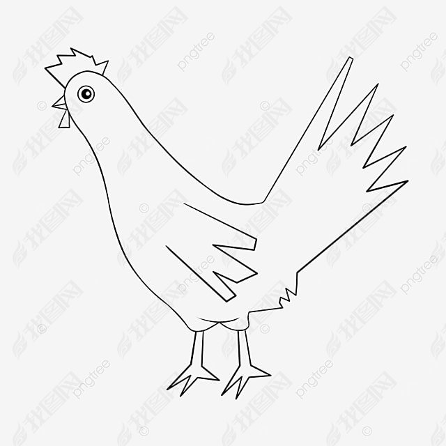 chicken clipart black and white ļ