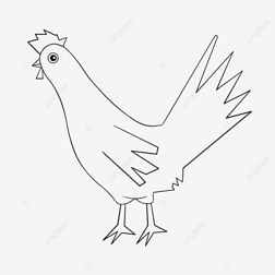 chicken clipart black and white ļ