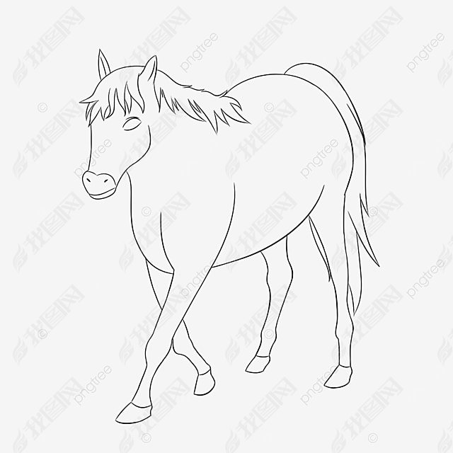 horse clipart black and white 