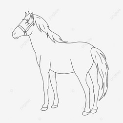 horse clipart black and white 