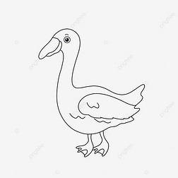 扇翅膀的鸭子剪贴画黑白